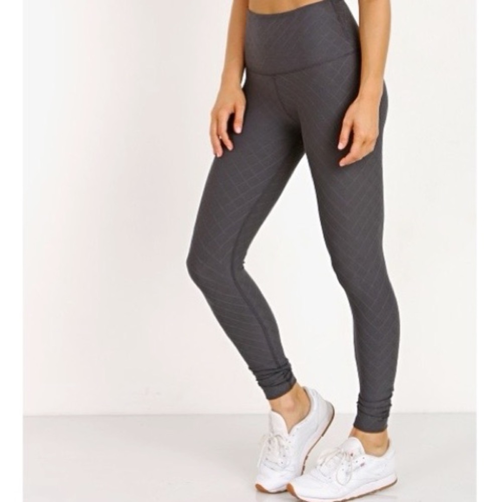 Beyond Yoga Quilt High Waist Long Legging Gray & Stormy Size Medium